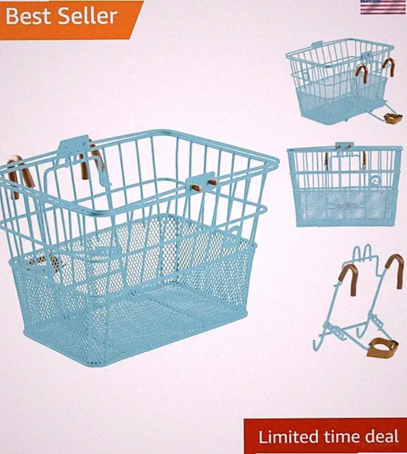 Apollo Detachable Front Bike Basket in Cool Mint - Lightweight & Stylish