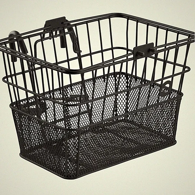 Durable Half-Mesh Bicycle Front Basket with Hooks and Handles, 15 lbs Capacity