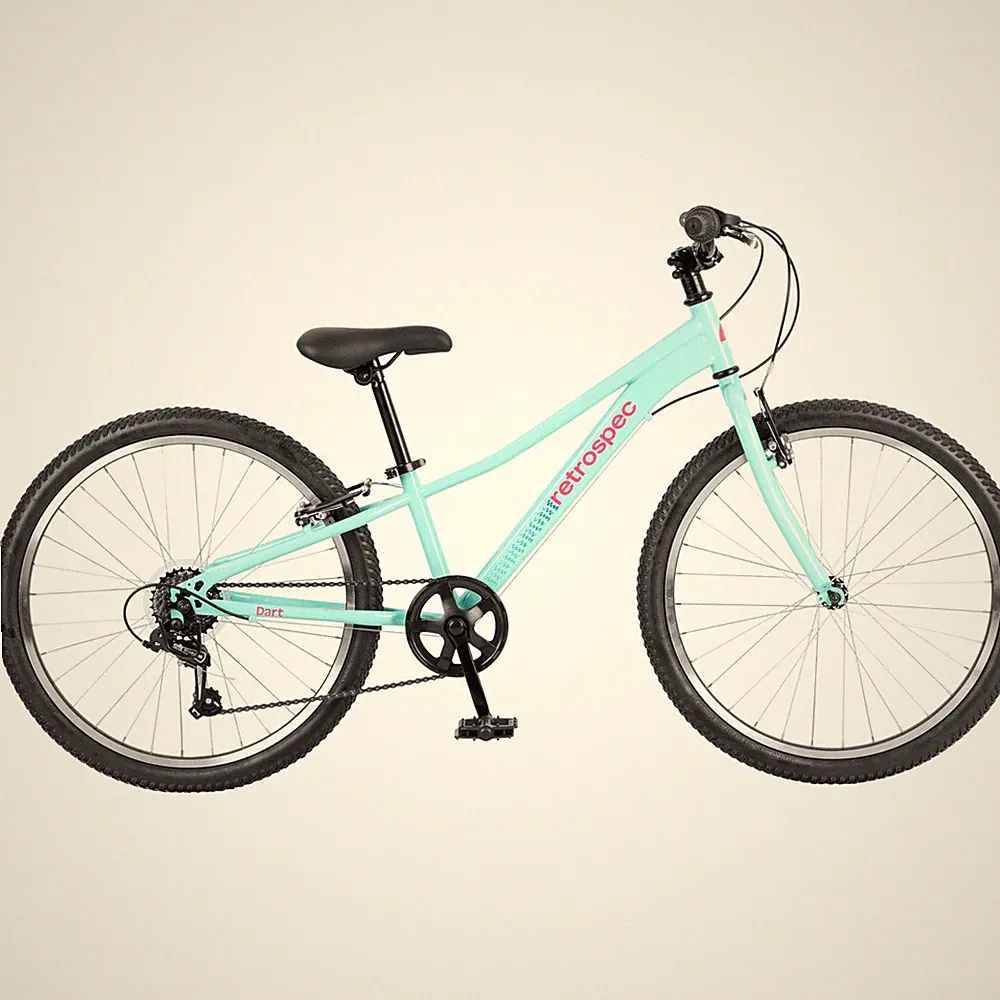Kids Bike 24 Inch - 7 Speed Hybrid Bicycle Ages 6-11 Seafoam