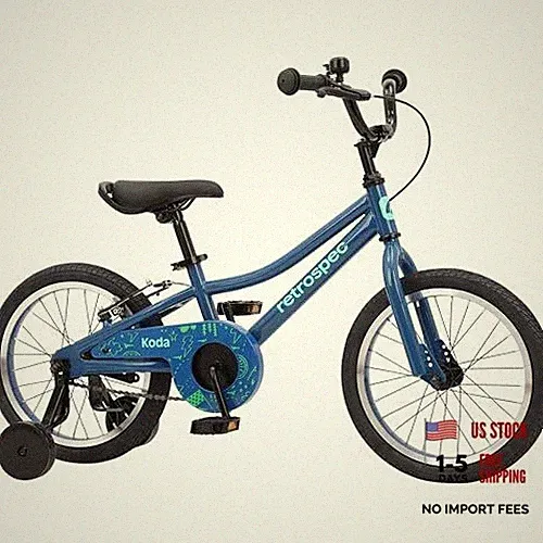 Koda Plus Kids Bike for Boys & Girls Ages 4-6 Years - 16" Blue Bolt 16 Inch