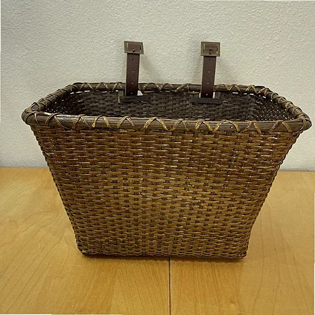 Retrospec Cane Woven Toto Handlebar Bicycle Bike Basket Leather Strap Brown NWOT