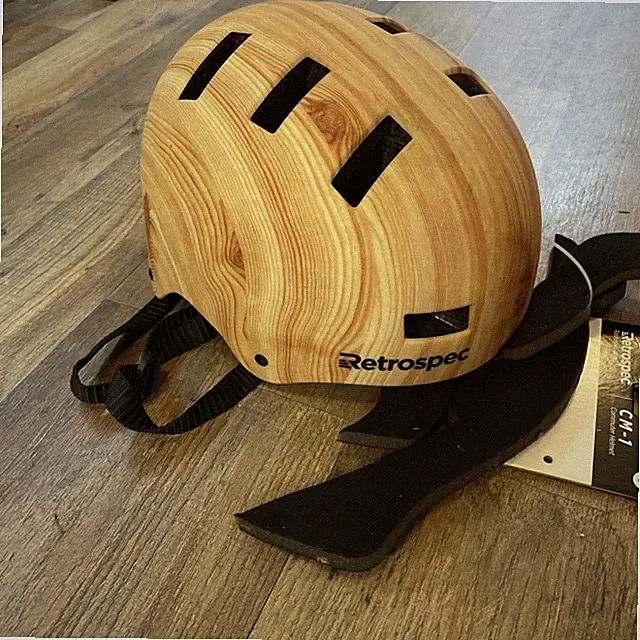 Retrospec cm-2 Classic Commuter Bike, Skate Helmet Small NWT wood grain