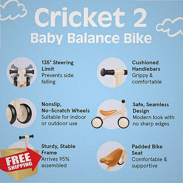 Retrospec Cricket 2 Baby Walker Balance Bike 12-24 Months Toddler