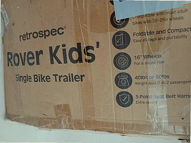 Retrospec Rover Kids' Single Bike Trailer 16in Wheels Foldable 5-Point Harness
