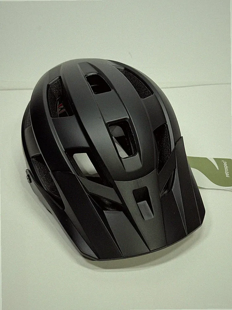 Retrospec Rowan Mountain Bike Helmet Black Adjustable ErgoKnob Fit Visor MTB