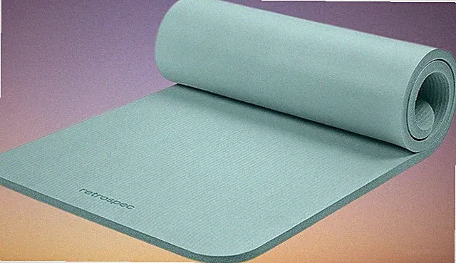 Retrospec Solana 1" Thick Yoga Mat – Blue Ridge, Non Slip, w/ Nylon Strap