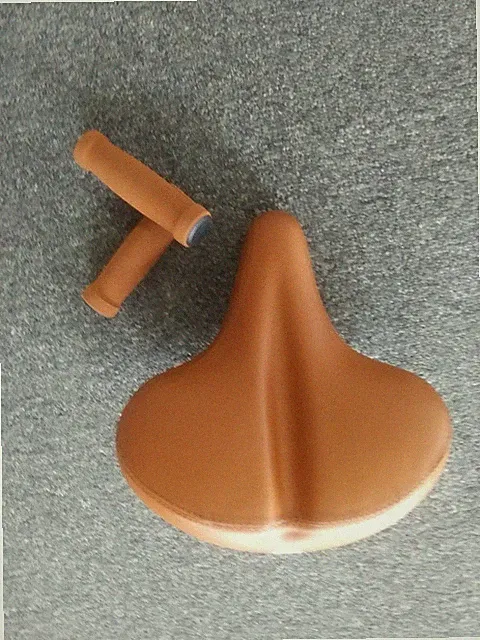 seat for beach bike or excersize bike. Includes seat clamp & matching foam grips